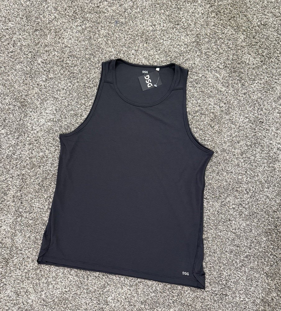 DSG Men's Run Tank Athletic Moisture Wicking Performance Black Size M NEW