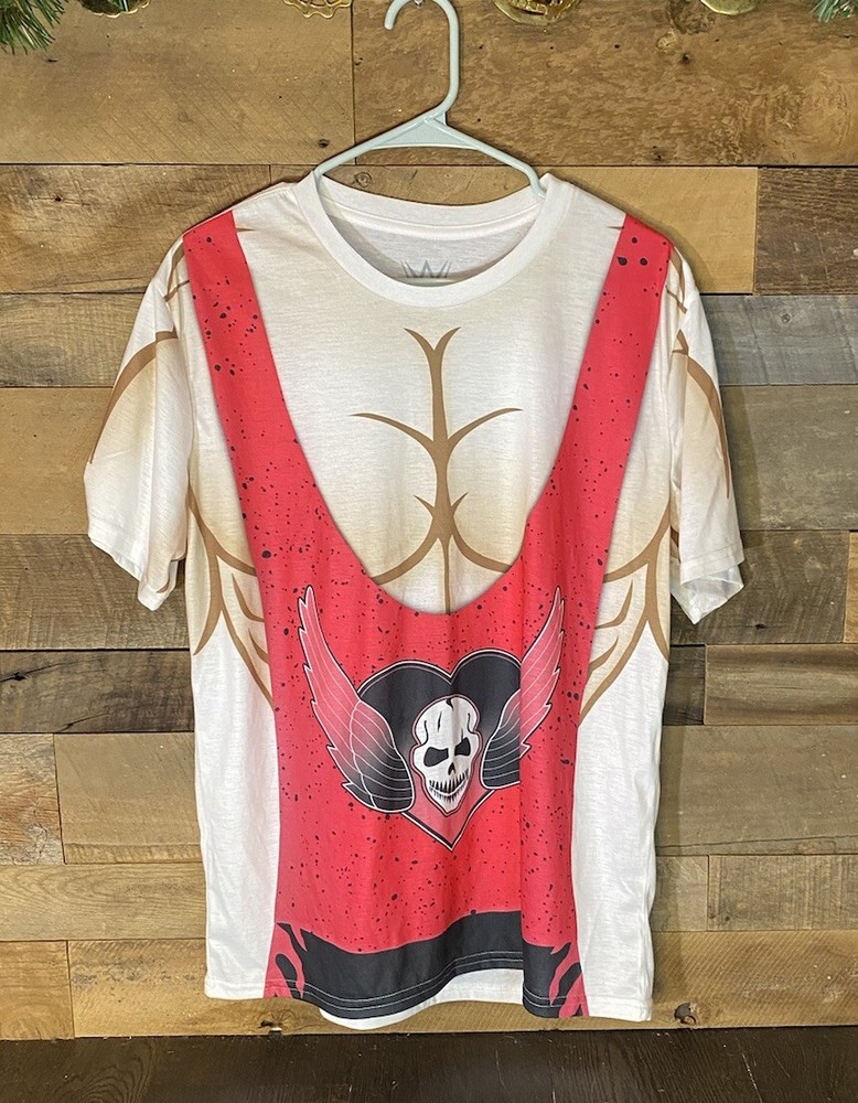 Bret Hart Shirt Mens Large White Skull Muscle T-Shirt WWE WWF WCW Hitman Aop