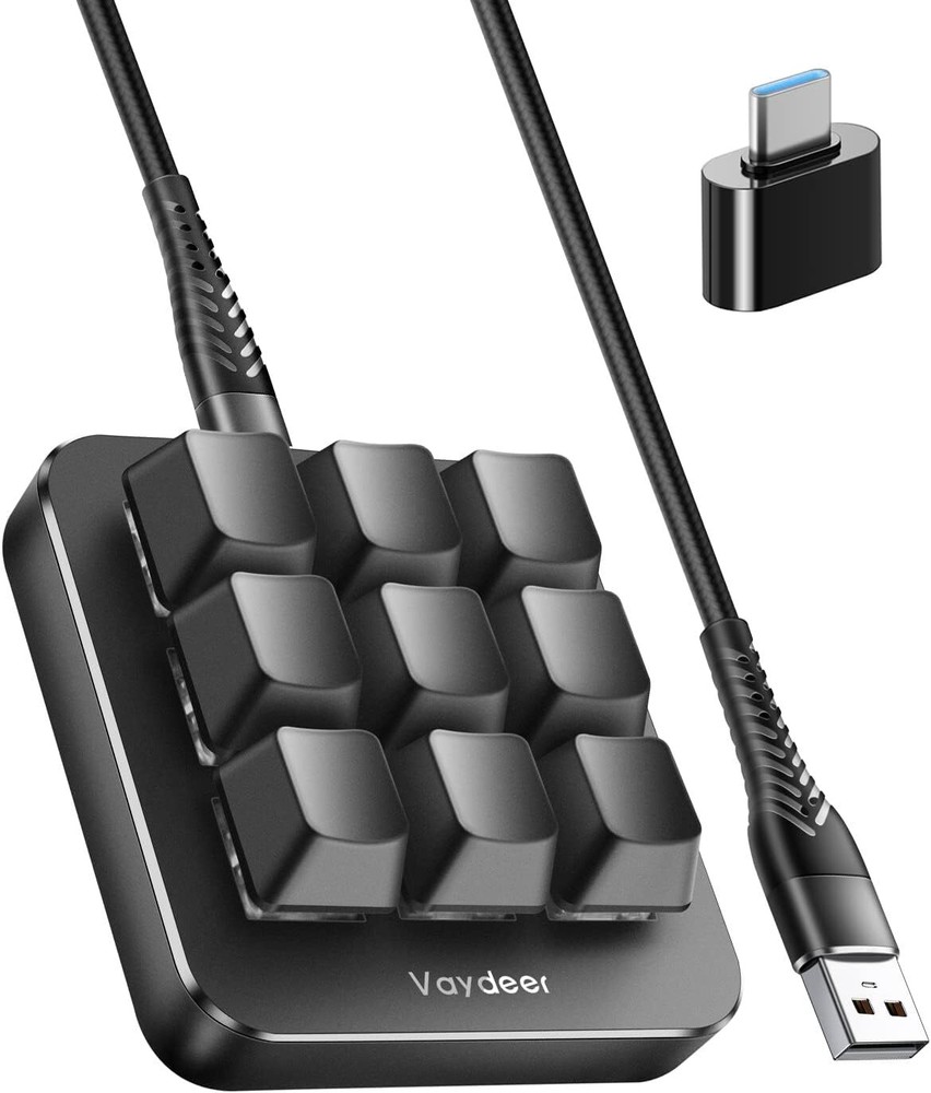 One-Click Start with 9 Programmable Keys, Floating Window, and Macro Keypad