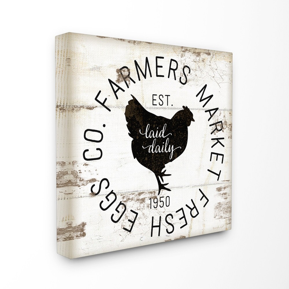 Stupell Fresh Egg Co Vintage Sign Canvas Wall Art  Medium