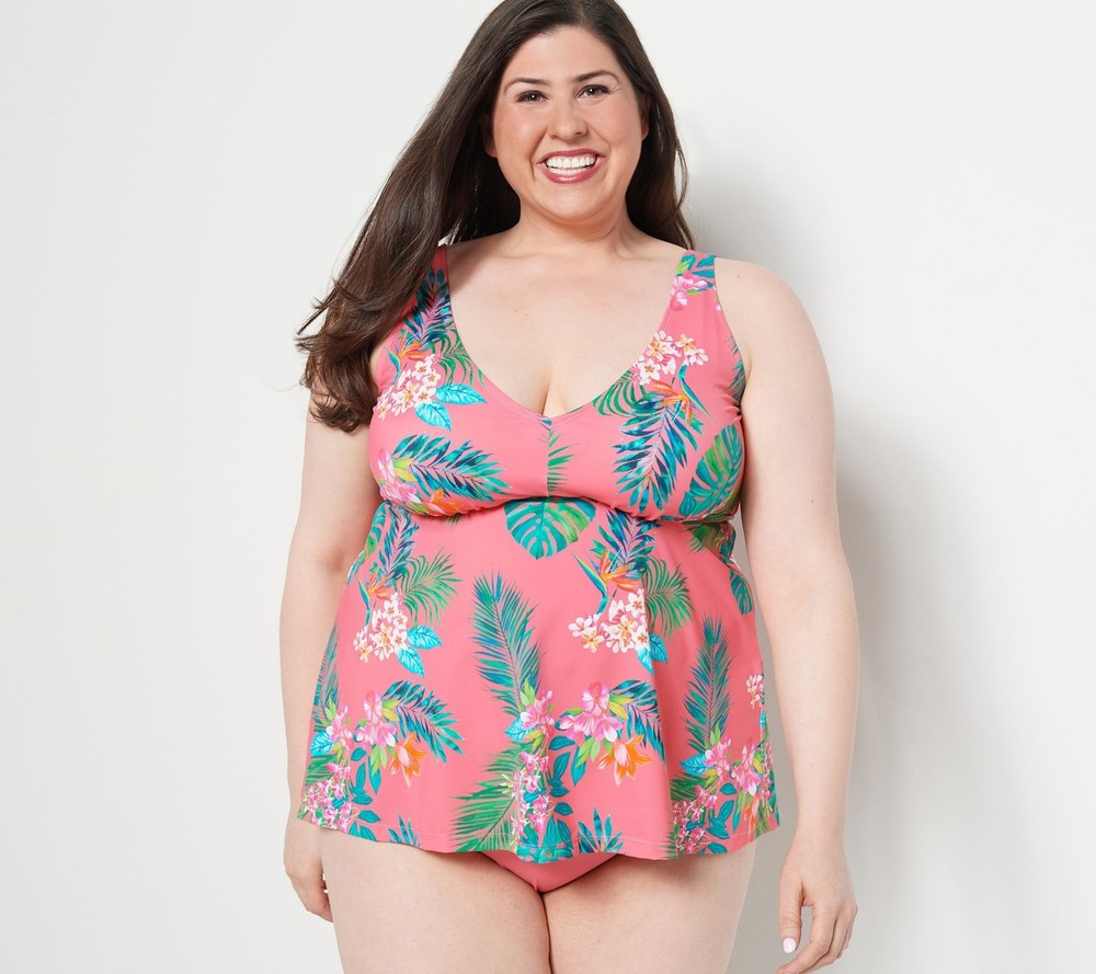 Kim Gravel x Swimsuits For All Womens Size 6 Flowy Multi Color Swimsuit A480669