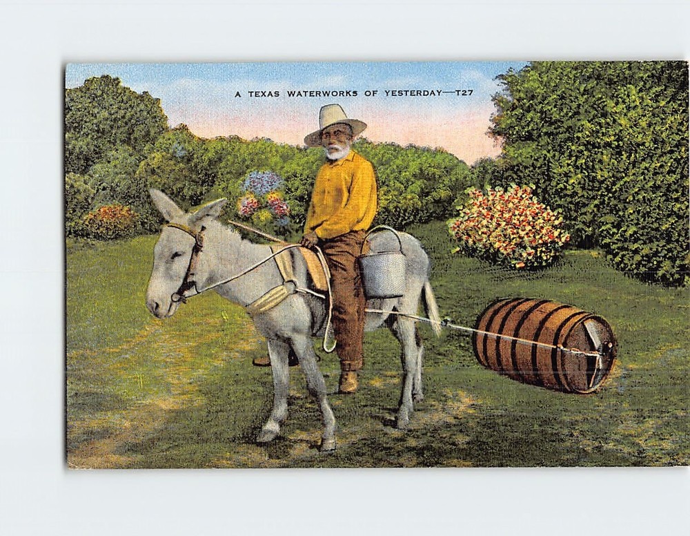Postcard Texas Waterworks of Yesterday