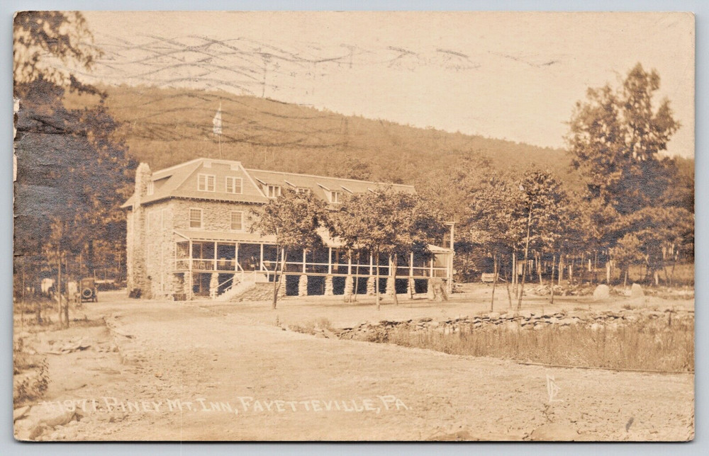 Postcard RPPC, Piney Mountain Inn, Fayetteville Pennsylvania Posted 1919 Vintage