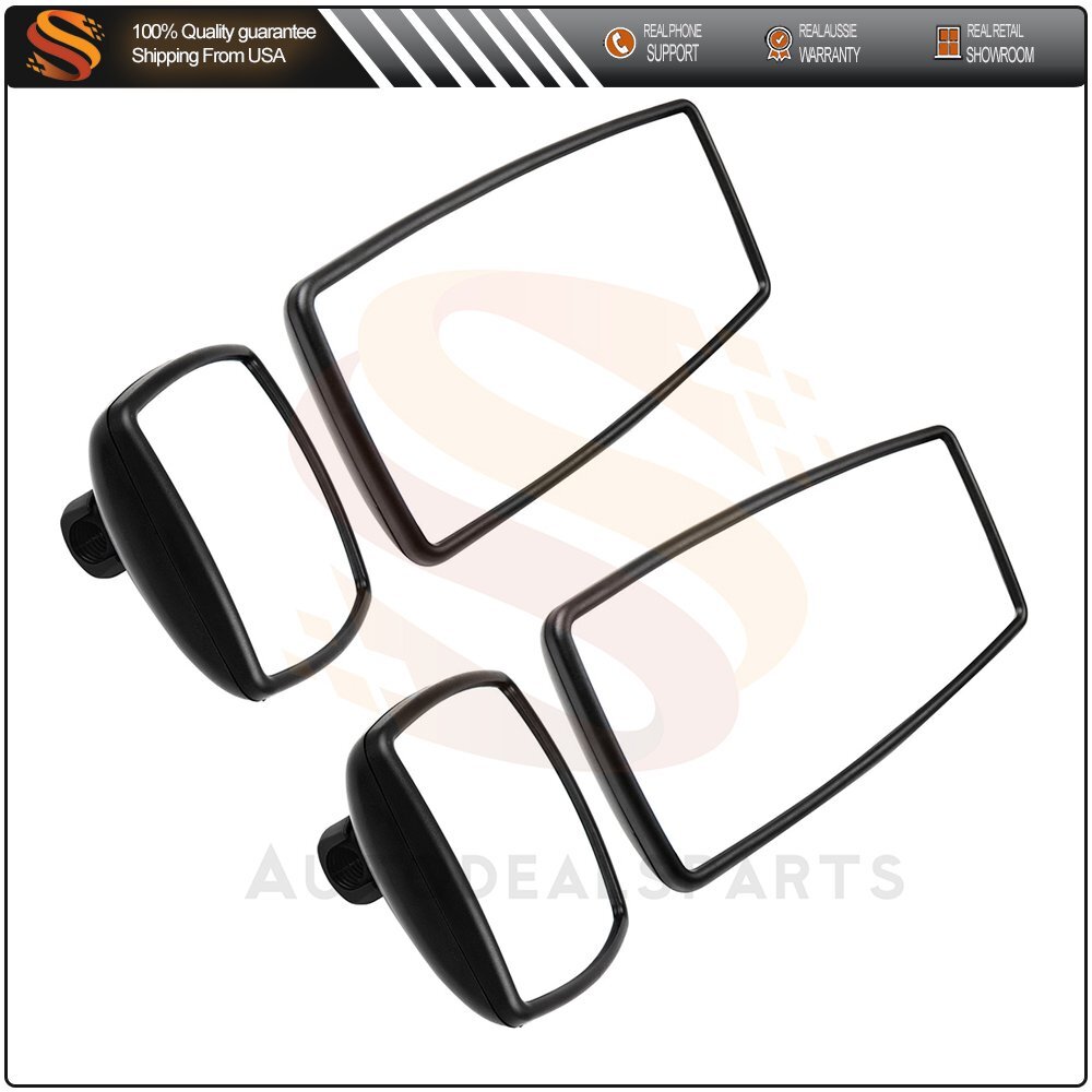 Mirrors For 02-18 International Durastar 4300 L&R Main Mirrors+Wide Angle Black