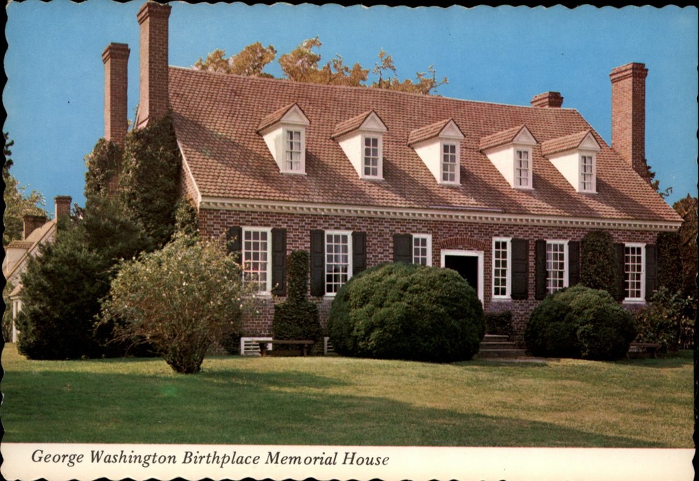George Washington Birthplace Memorial House Wakefield Virginia vtg postcard h323