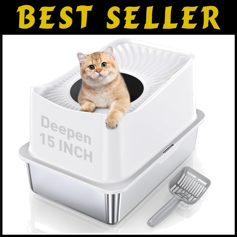 Durable Stainless Steel Cat Box, Easy Cleaning