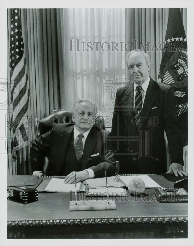 1987 Press Photo Actors George C. Scott and Conrad Bain in 