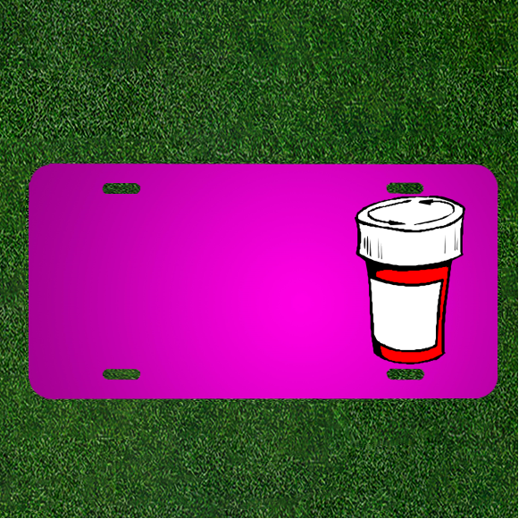Custom Personalized Car License Plate With Add Names To Cup Red Bottle