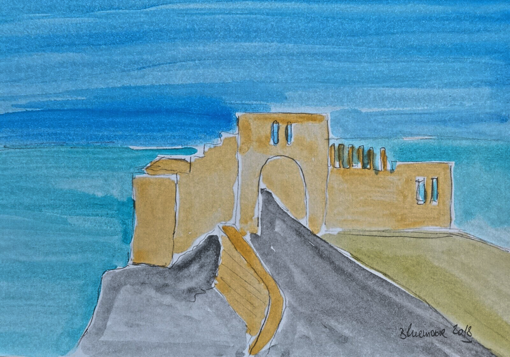 Unique painting landscape watercolour on paper approx 14x21cm original