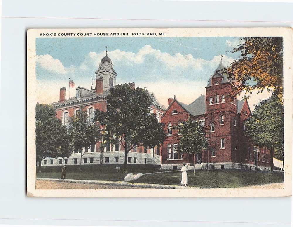Postcard Knox's County Court House And Jail Rockland Maine