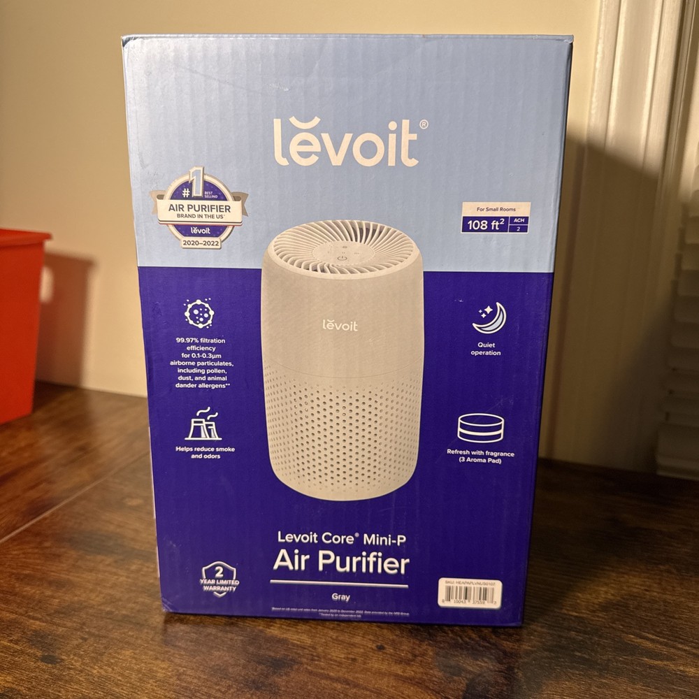 Levoit Air Purifier Core Mini-P Air Purifier Gray,3 Filtration New