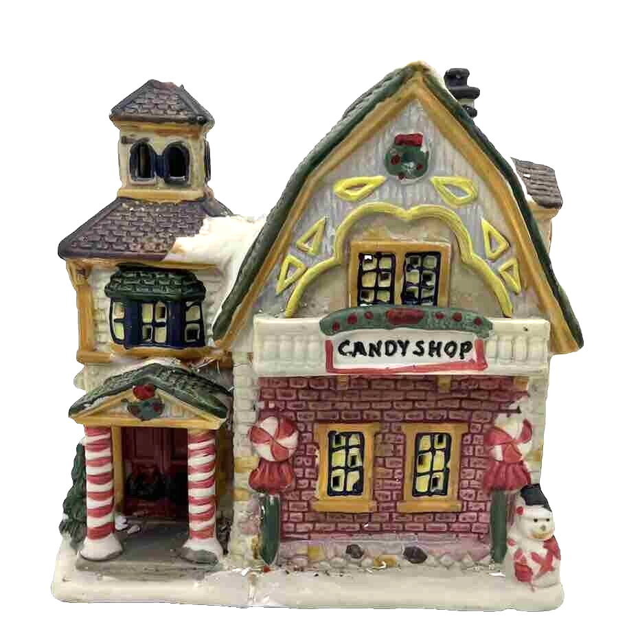 Festive Christmas Village Candy Shop Without Light Included