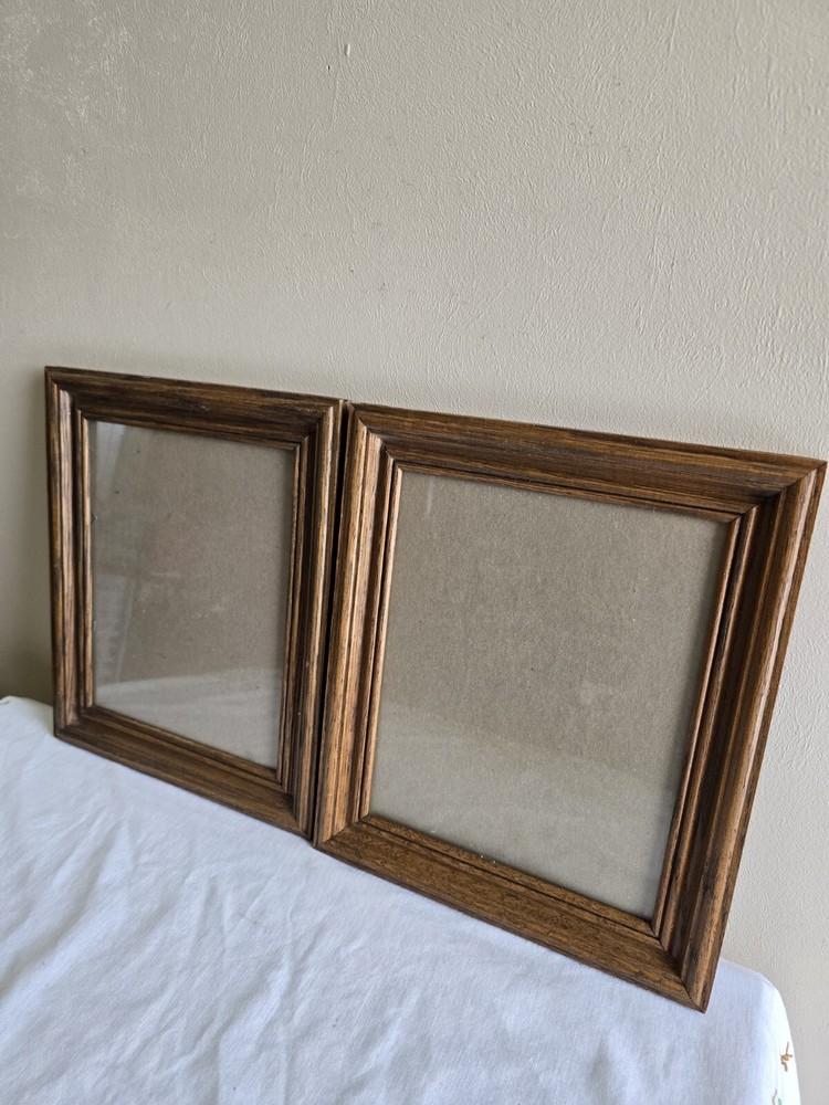 Set Of 2 Ornate Dark Brown Picture Frames W/Glass  Wall Art Gallery Decor