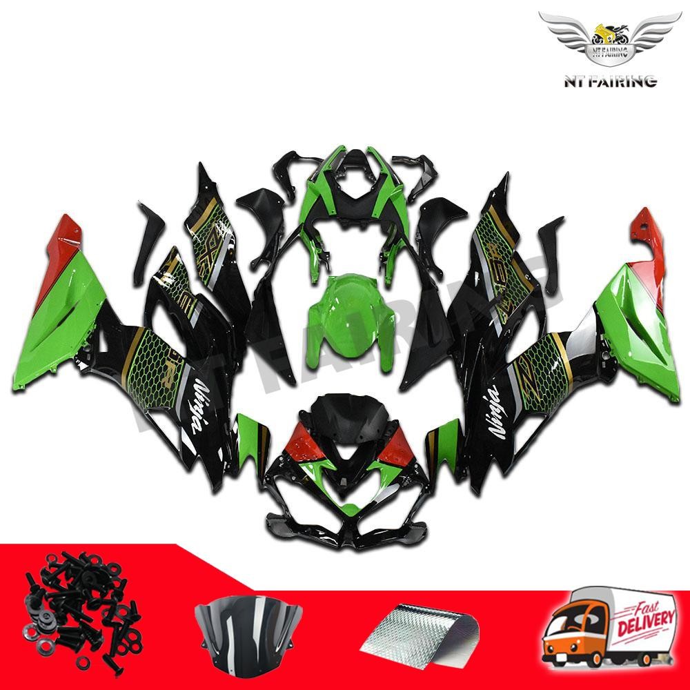 NTJ Injection Mold Green Black Fairings Fit for Kawasaki 2019-2023 636 ZX6R c004