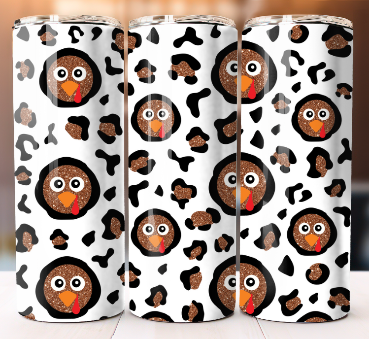 Turkey Leopard  Tumbler 20oz Skinny Cup Mug Stainless Steel