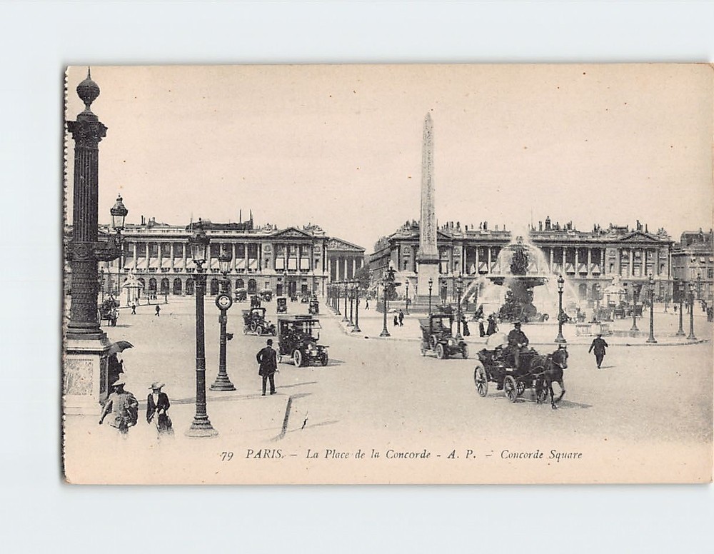 Postcard Place de la Concorde Paris France