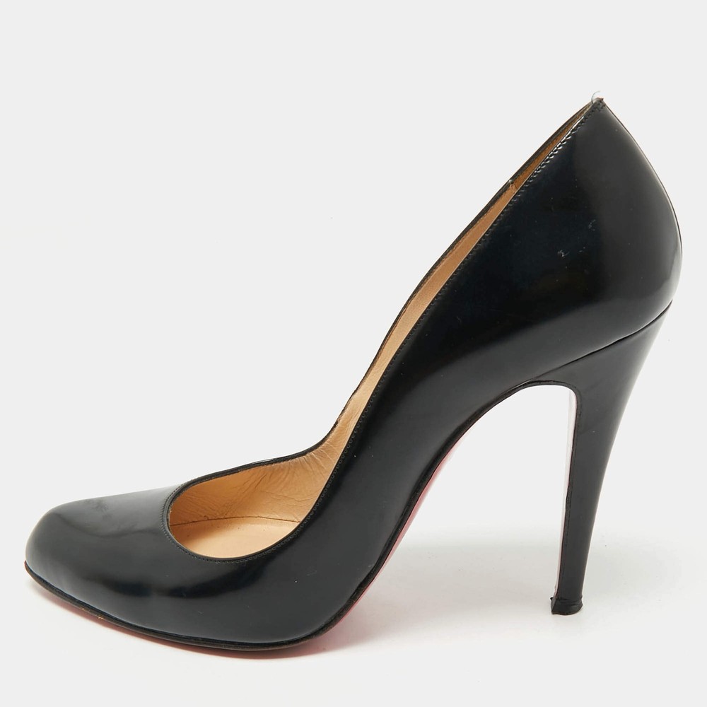 Christian Louboutin Black Leather Decollete Pumps Size 37.5