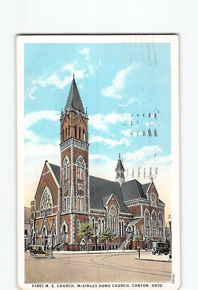 Postcard First Methodist Episcopal Church in Canton Ohio USA