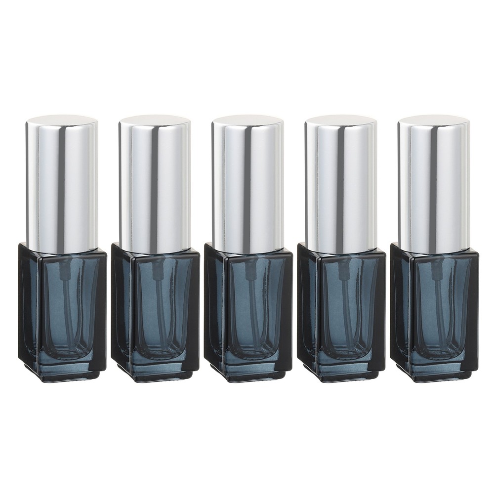 5 Pcs 3ml Fine Mist Bottles Empty Mini Spray Bottles (Gradient Blue/Silver)