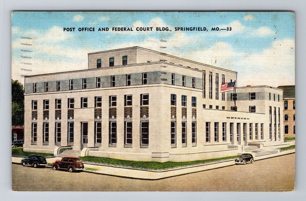 Springfield MO-Missouri, United States, Federal Court, Vintage c1953 Postcard