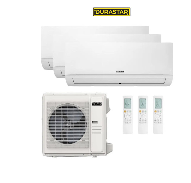 Durastar heat pump full system 36k condenser with (3) 12k wall mounted indoors