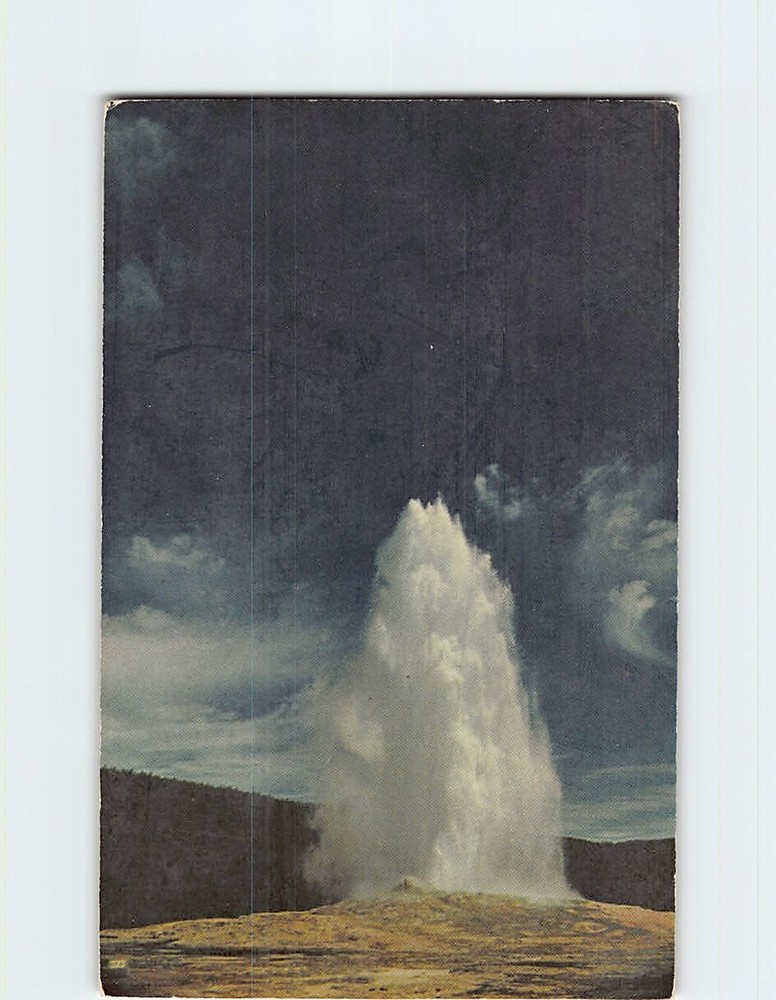 Postcard Old Faithful Geyser Upper Basin Yellowstone National Park Wyoming USA