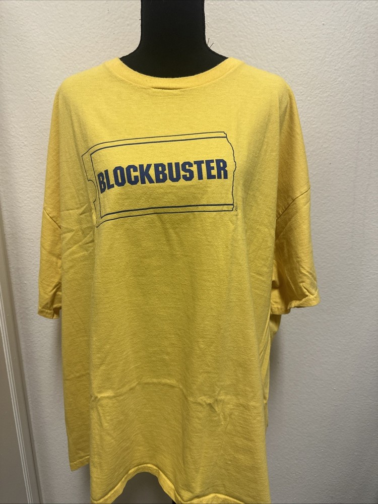 Last Blockbuster On The Planet T-Shirt 3XL Yellow Bend Oregon Video Store Promo