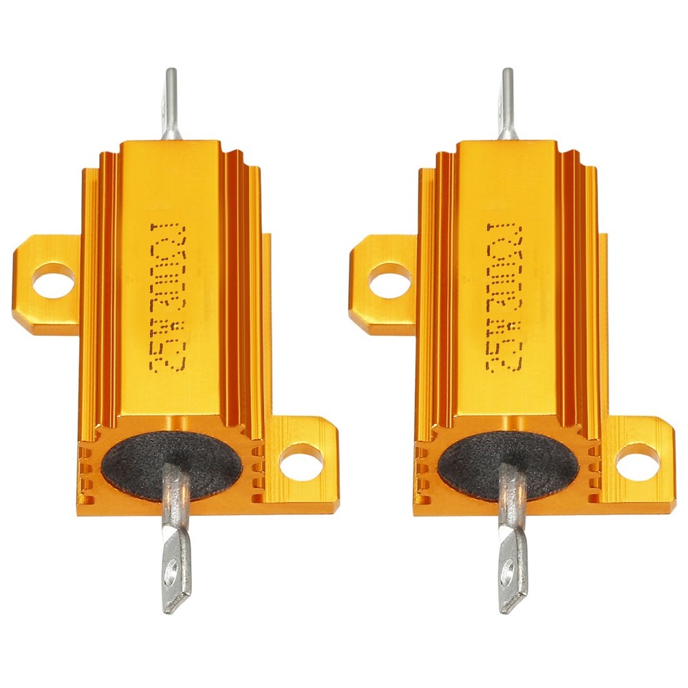 2 Pcs Aluminum Case Resistor, Great for Daily Use (Gold, 25W 300 Ohm)