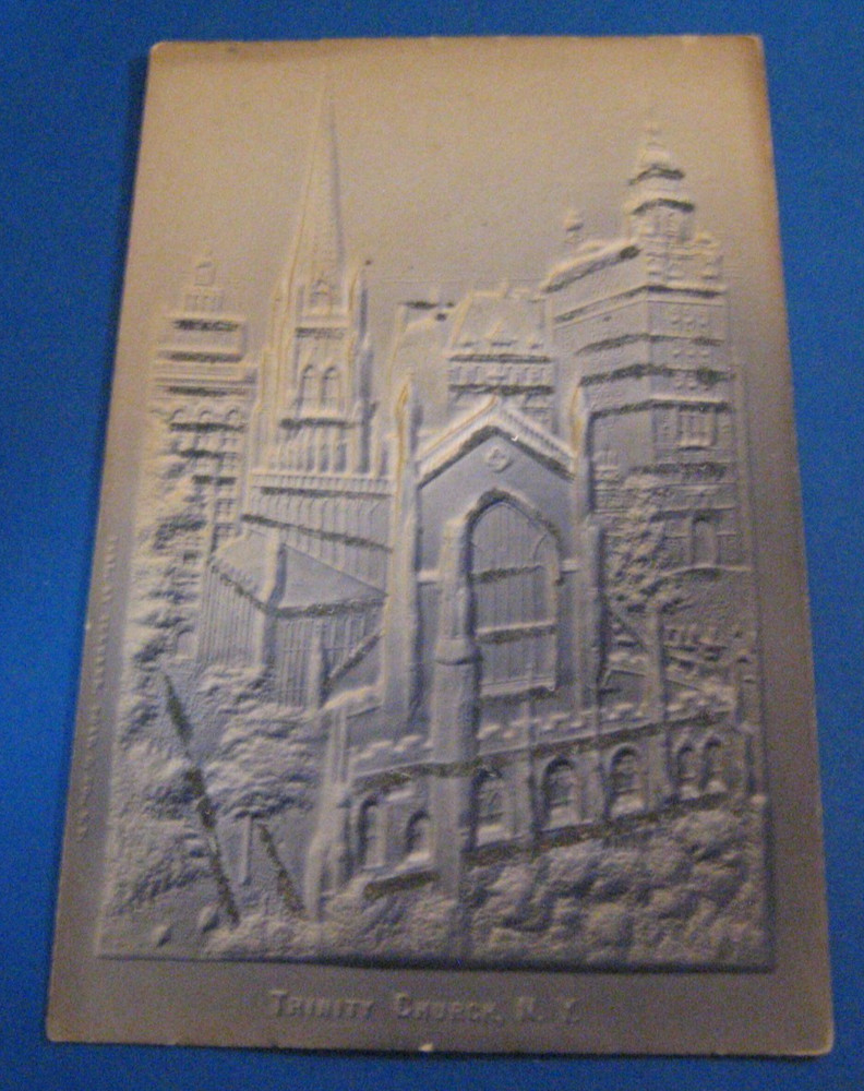 Antique Greeting Postcard Trinity Church Nyc Undivided Back Unposted