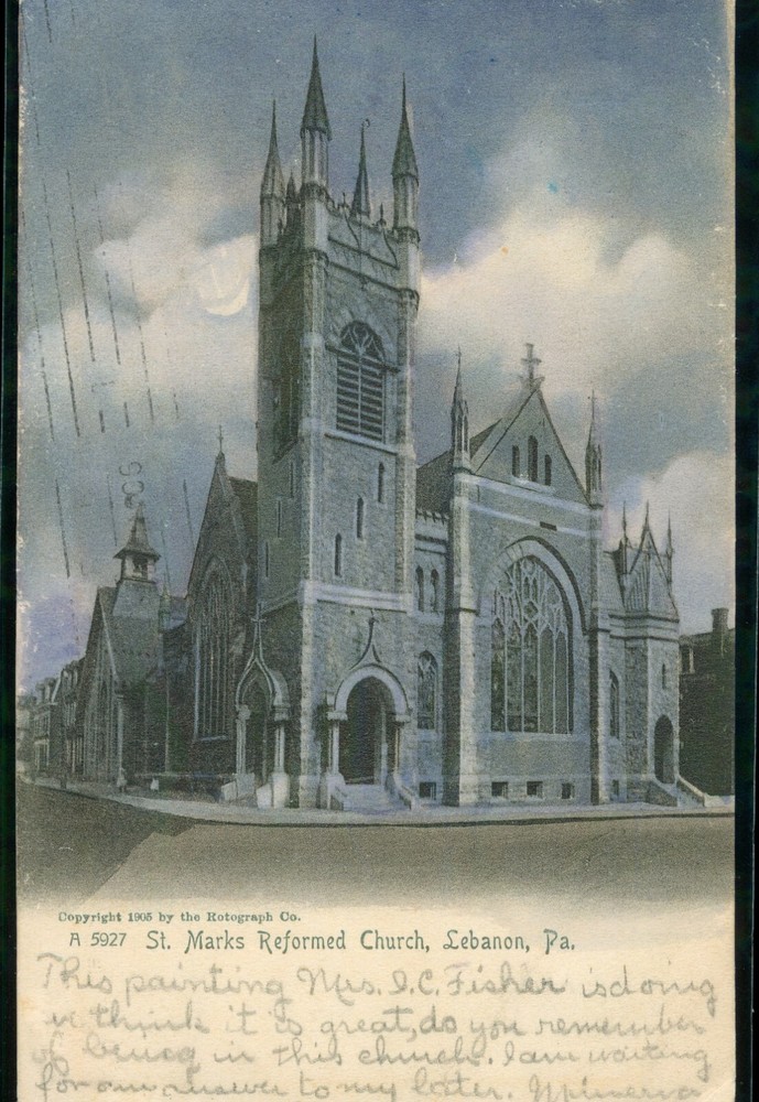 St. Marks Reformed Church Lebanon Pennsylvania PA Postcard 1906 UDB