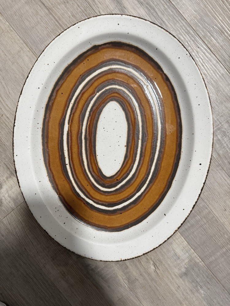 Vintage Midwinter Stonhedge Earth Oval Serving Platter 12