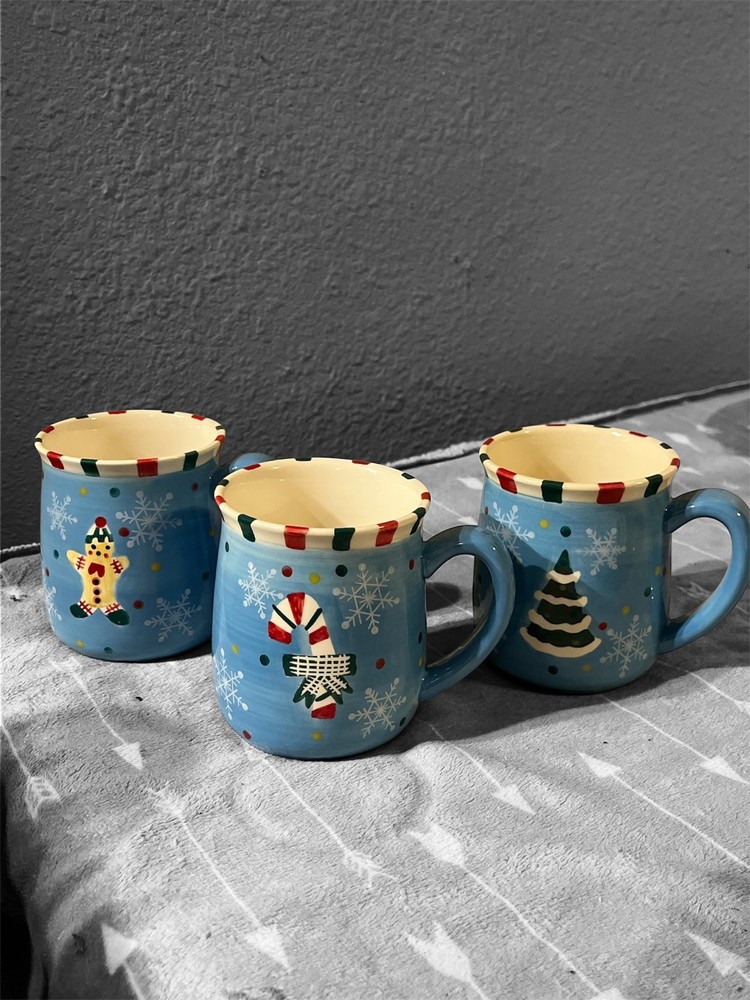 Temptations Holiday Coffee Mugs By Tara, Set of 3!