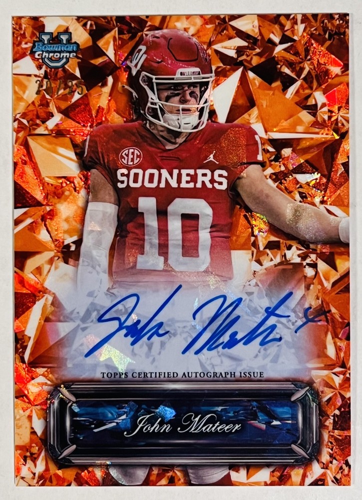 2025 Bowman U Chrome Sapphire Selections JOHN MATEER Orange On-Card Auto /25🔥🔥