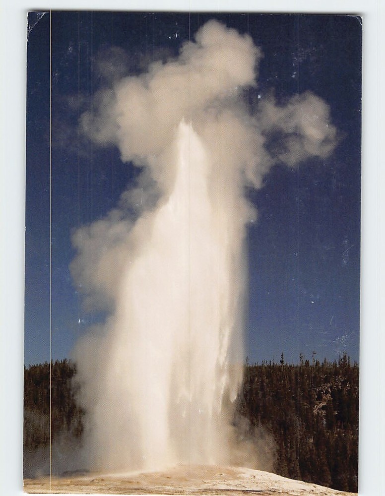 Postcard Old Faithful Geyser Yellowstone National Park Wyoming USA
