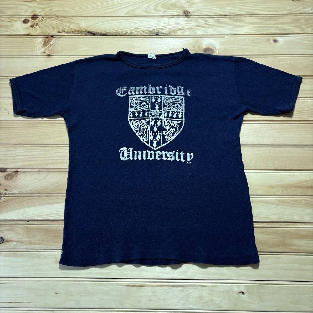 True Vintage 60s 70s Cambridge University College Crest  Shirt Size XL