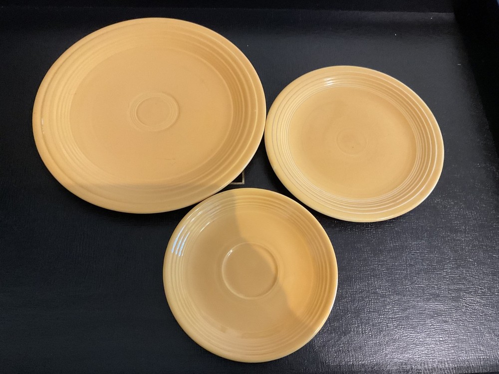 Set of 3  Vintage Fiestaware  Yellow Dinner/ Butter/Salad Plates