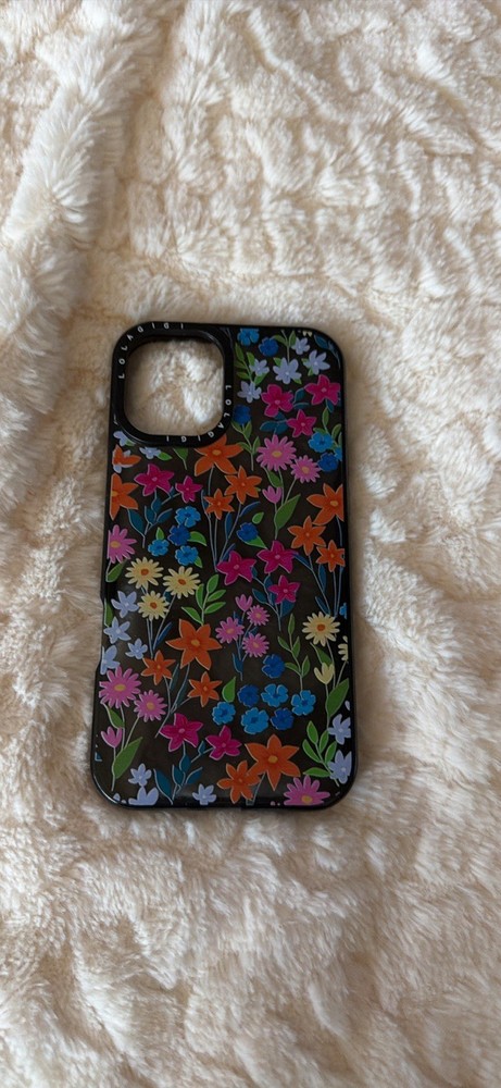 Casetify Impact iPhone 16 Plus  - Bright Spring Flowers- clear black