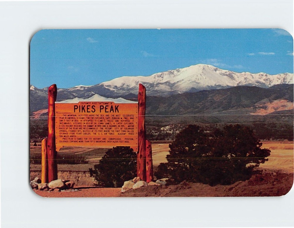 Postcard Pikes Peak Colorado USA