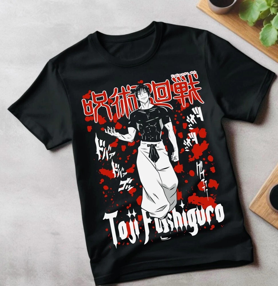 Jujutsu Kaisen Fushiguro Toji Heavenly Restriction Anime Black T-Shirt