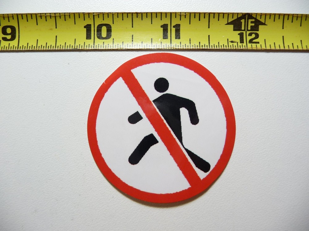 NO NOT ALLOWED RUNNING DECAL STICKER JOB OCCUPATION WORK PROHIBITED