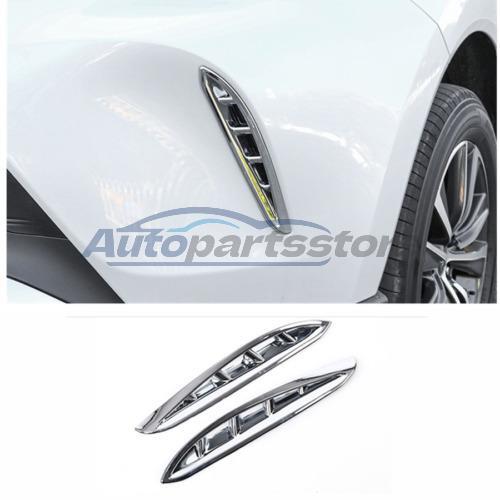 2X For Toyota Venza 2021-2023 Chrome Car Front bumper Air Vent Inlet Cover Trim