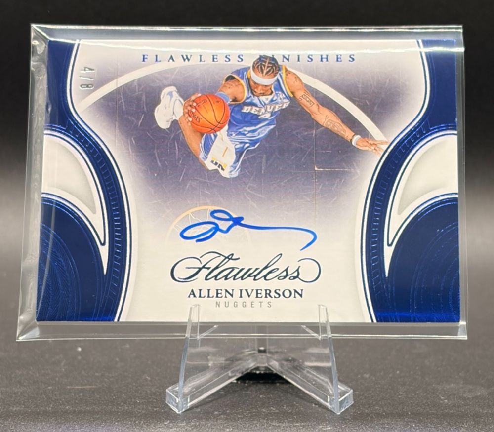 Allen Iverson Panini Flawless Finishes On Card Auto 4/8