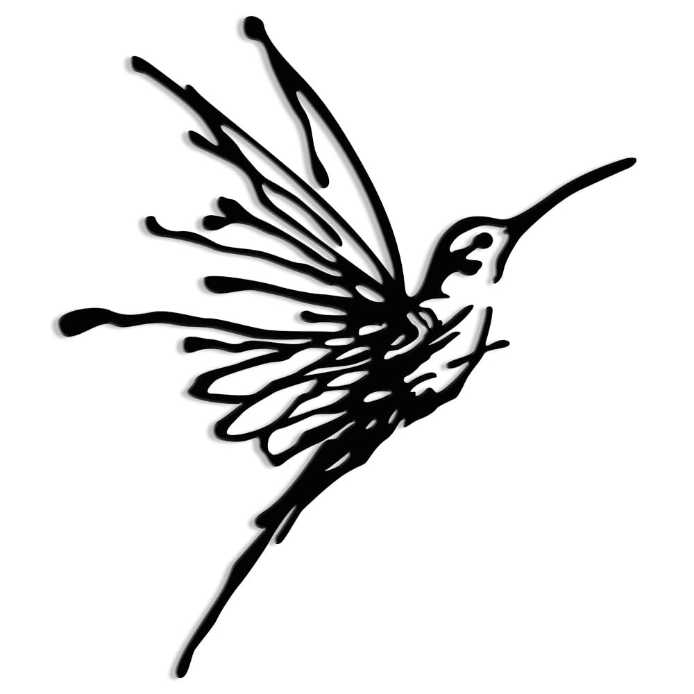 3D Metal Hummingbird Wall Art Decor,Unique Black Metal Bird Wall Sculptures,Outd