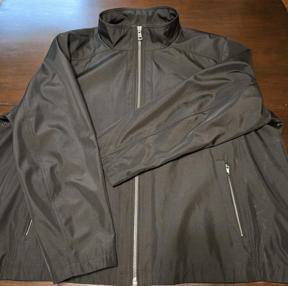 Calvin Klein Men's Lightweight Jacket -Black-Size 3XL (Big & Tall) Full Zip