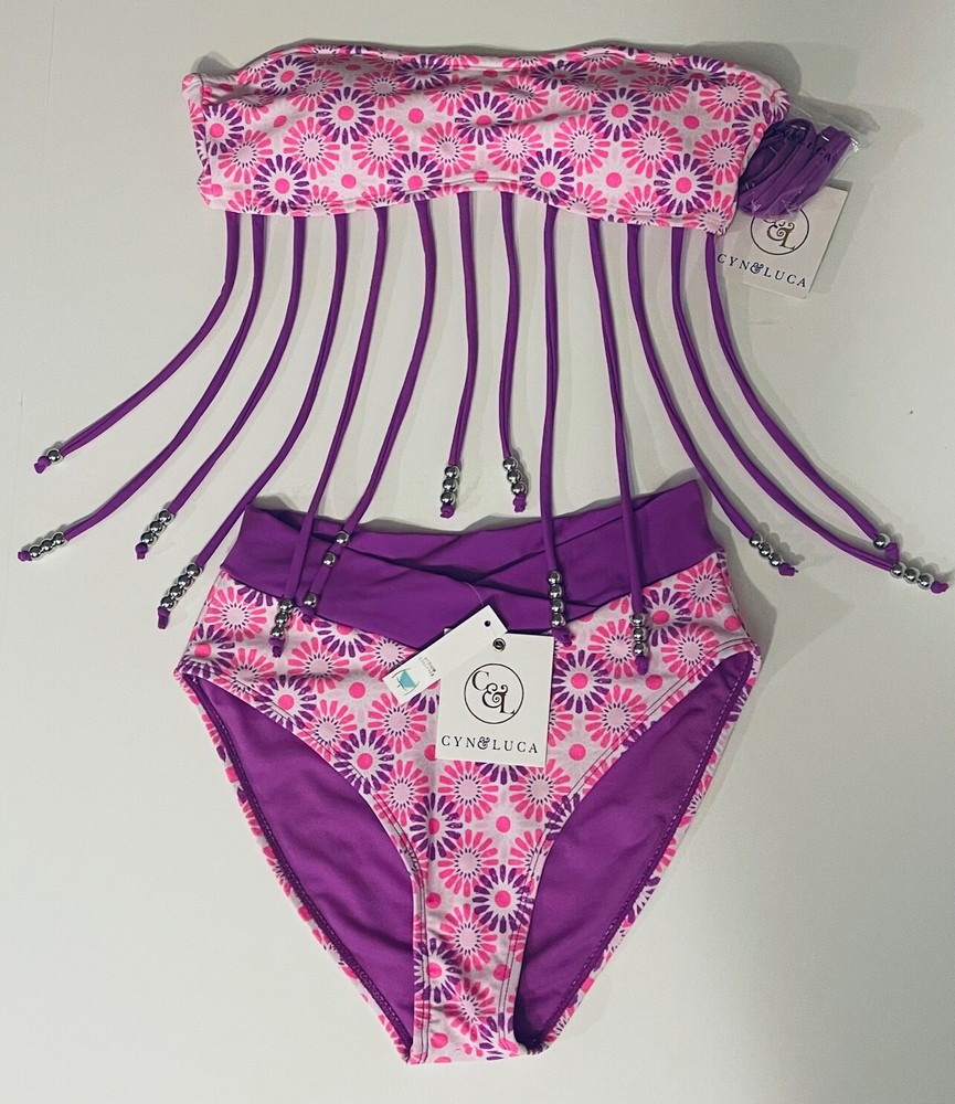 NWT Cyn & Luca Hot Pink Purple BIKINI top bottom mix n match sizes S M L XL