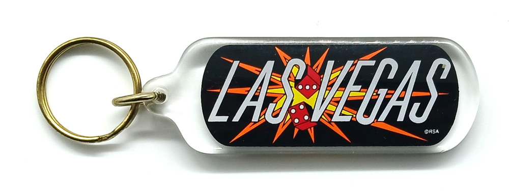 Vintage Las Vegas Nevada Dice Gambling Keyring Keychain