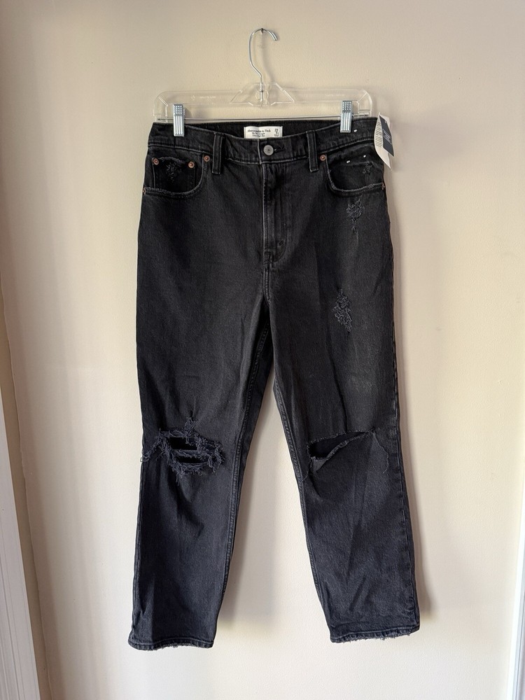 Abercrombie & Fitch Jeans Womens 90s Straight Ultra High Rise Distressed 29/8xs