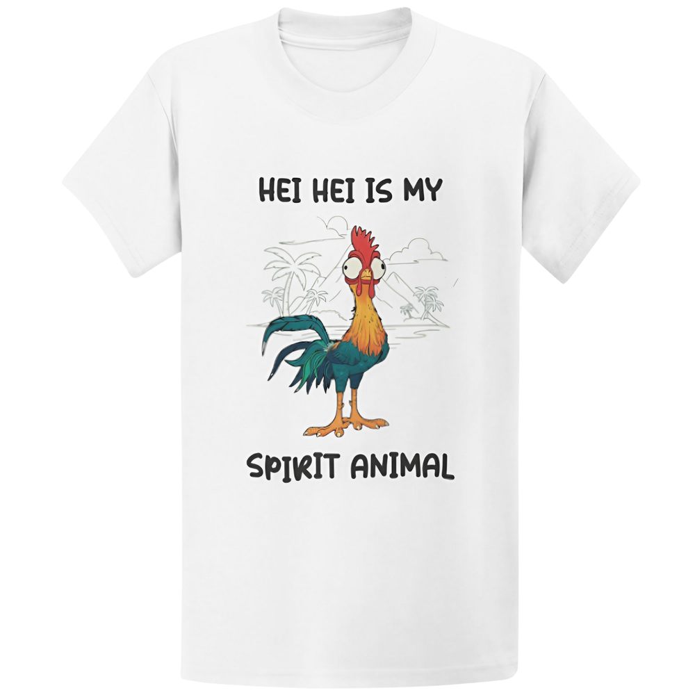 Gildan 5000 Hei Hei Is My Spirit Animal Moana T-Shirt - Funny Gift Tee