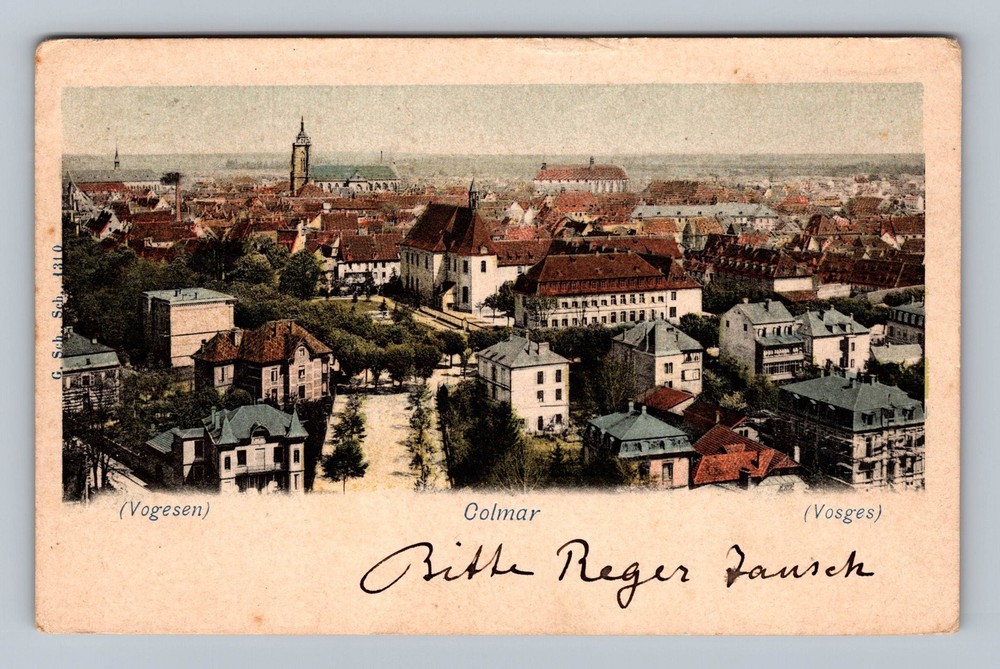 France- Colmar Panorama Town View Souvenir Postal Old PC Card Vintage Postcard