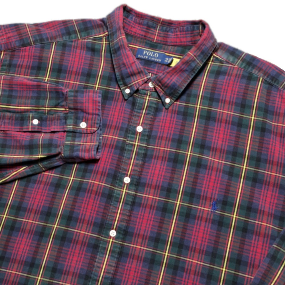 Polo Ralph Lauren Tartan Plaid Mens 4XB Long Sleeve Button Down Shirt